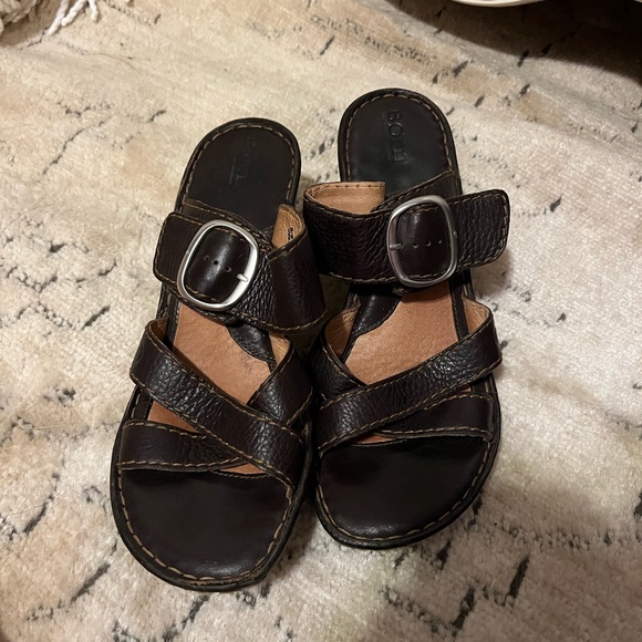 Born Shoes - Born Black Leather Sandals